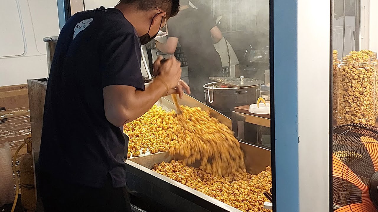 Malaysia Street Food | Taman Segar Night Market | Homemade Caramel Fresh Popcorn