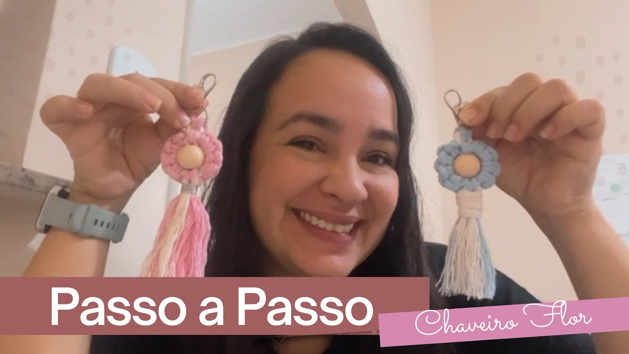Chaveiro de Macramê em Forma de Flor | Passo a Passo Fácil | Macrame Flower Keychain | Easy Tutorial