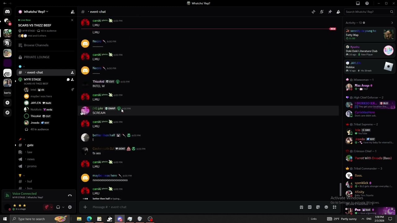 THIZZKID GETTING PRESSED BY JAYLEN (BEEF) (DISCORD PACKING)