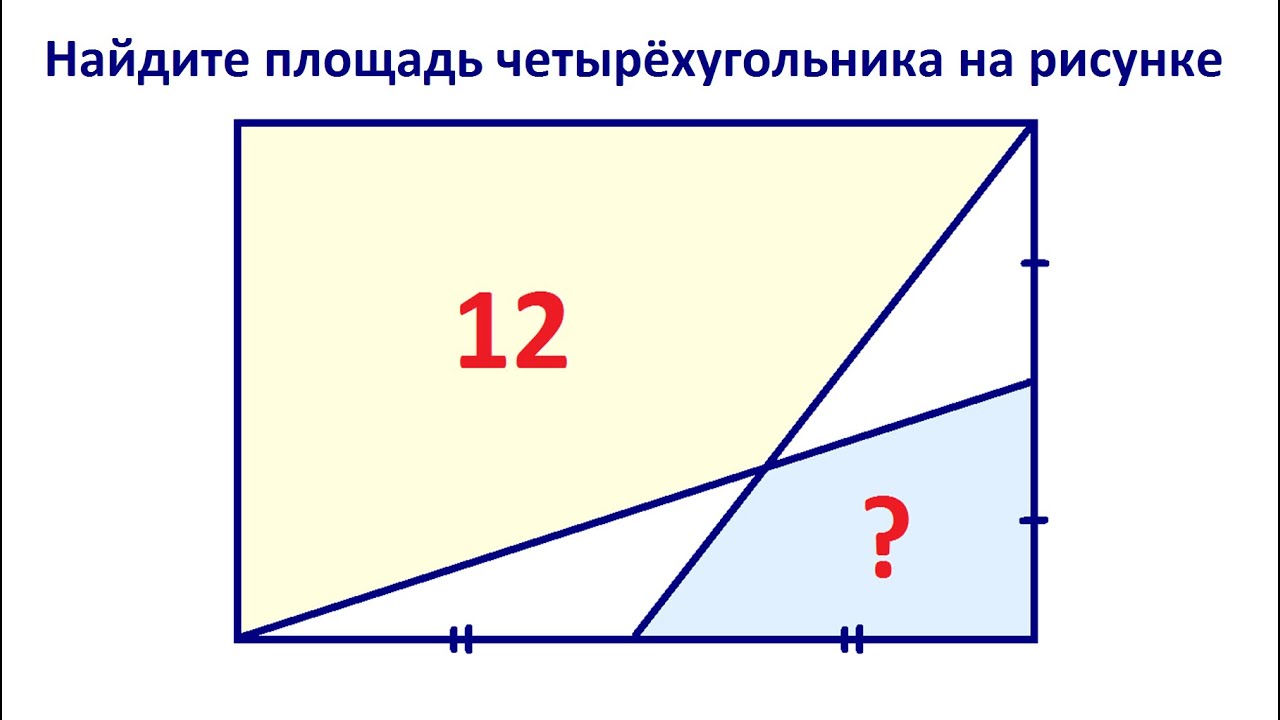 Красивая геометрия ★ Найдите площадь четырехугольника на рисунке