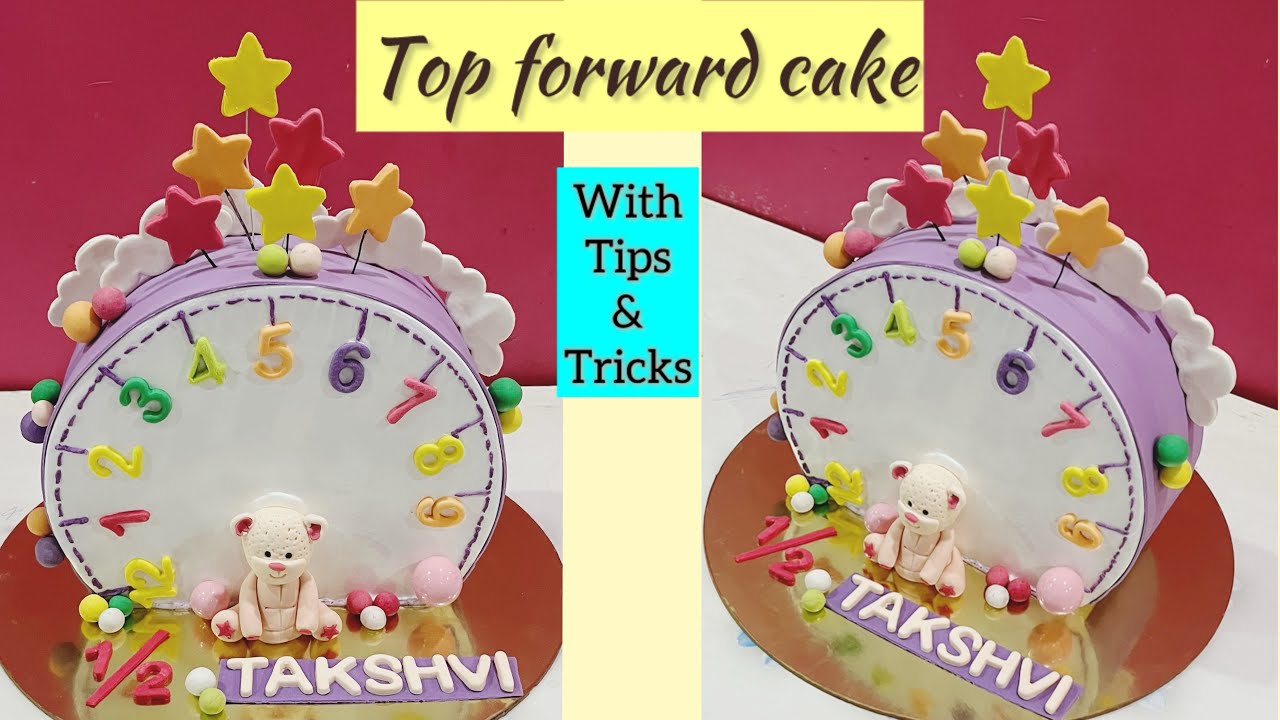 Top forward cake with tips & tricks| how to make top forward cake| kids standing cake decoration 👆😊🎂
