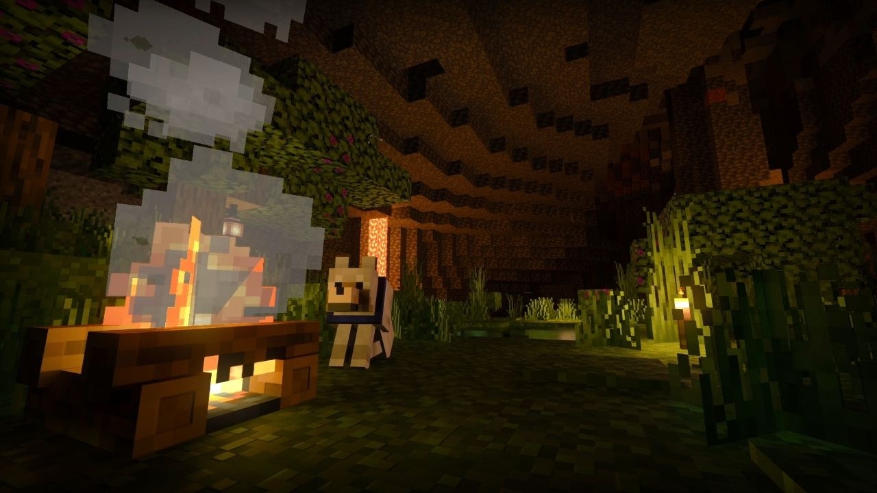 Minecraft Campfire in a Cave | 3 Hours Relaxing Sounds