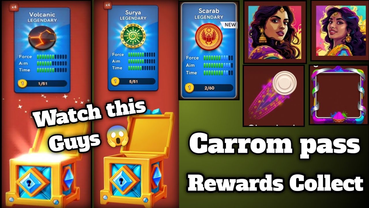 Holi Season Carrom Pass rewards Collect | Carrom Pass Unlock Free 😱 Carrom Pool Updates #roohygaming