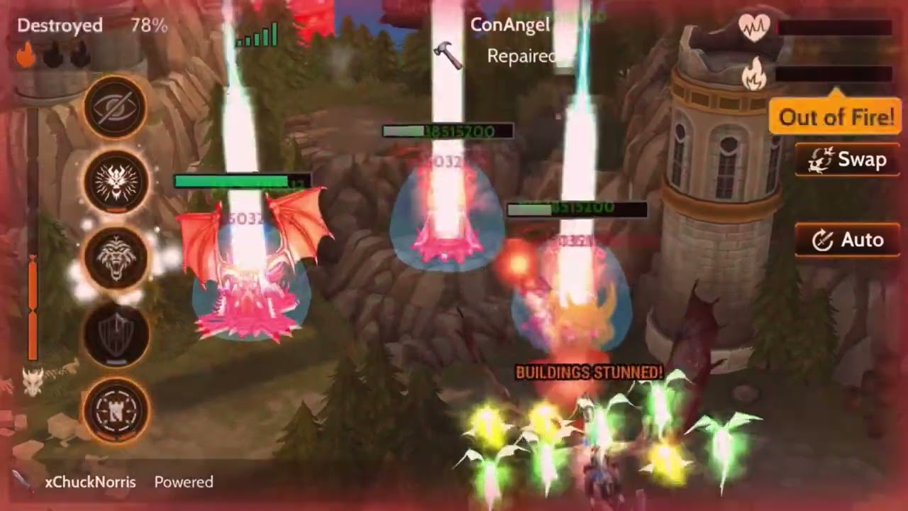 War Dragons Rust vs maxed bases towers 195