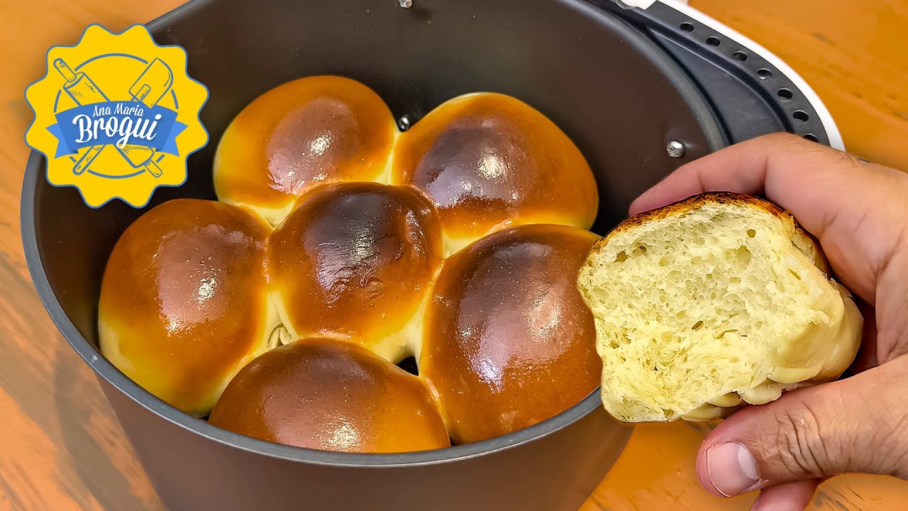 COMO FAZER PÃO NA AIRFRYER | FOFINHO E PRÁTICO | BOM PARA CAFÉ DA MANHÁ OU LANCHE | Ana Maria Brogui