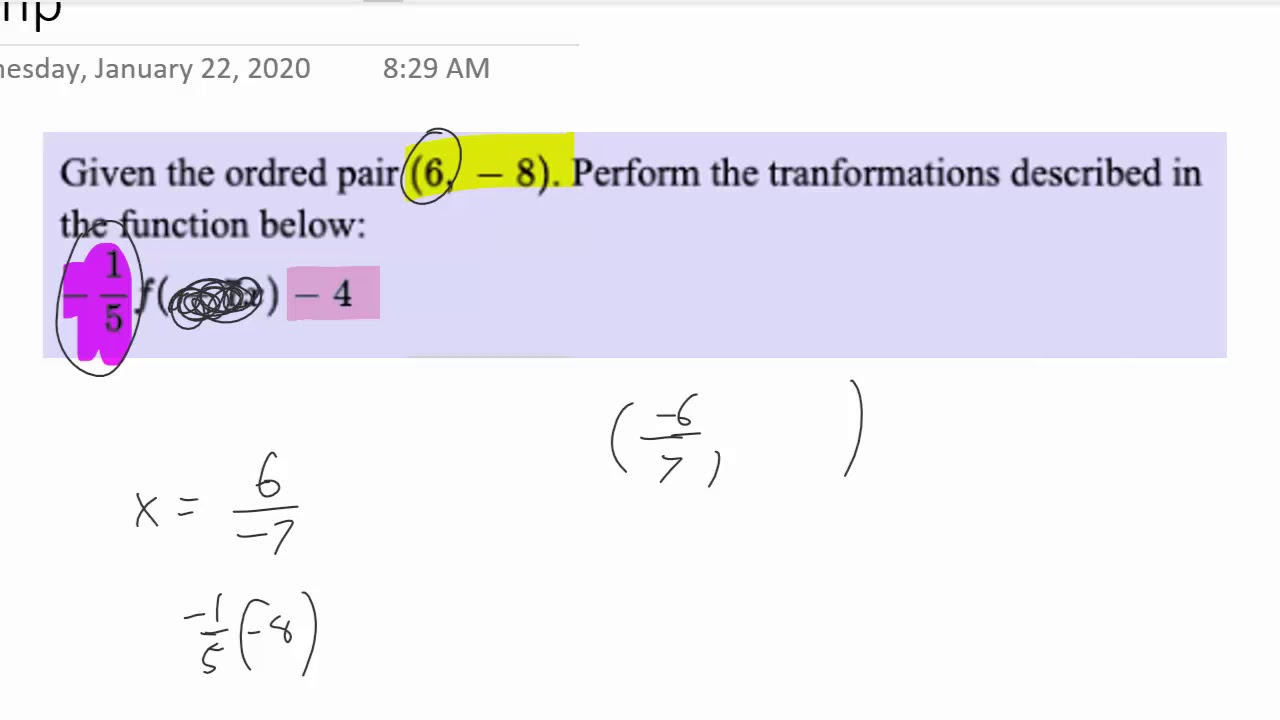 MOER  Transforming an ordered pair.