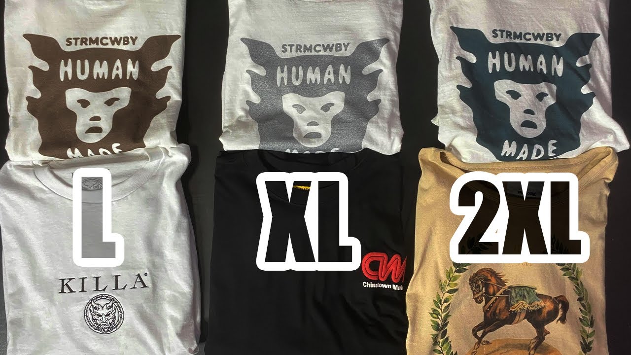 Human Made Vs American T-Shirt Sizing Comparison
