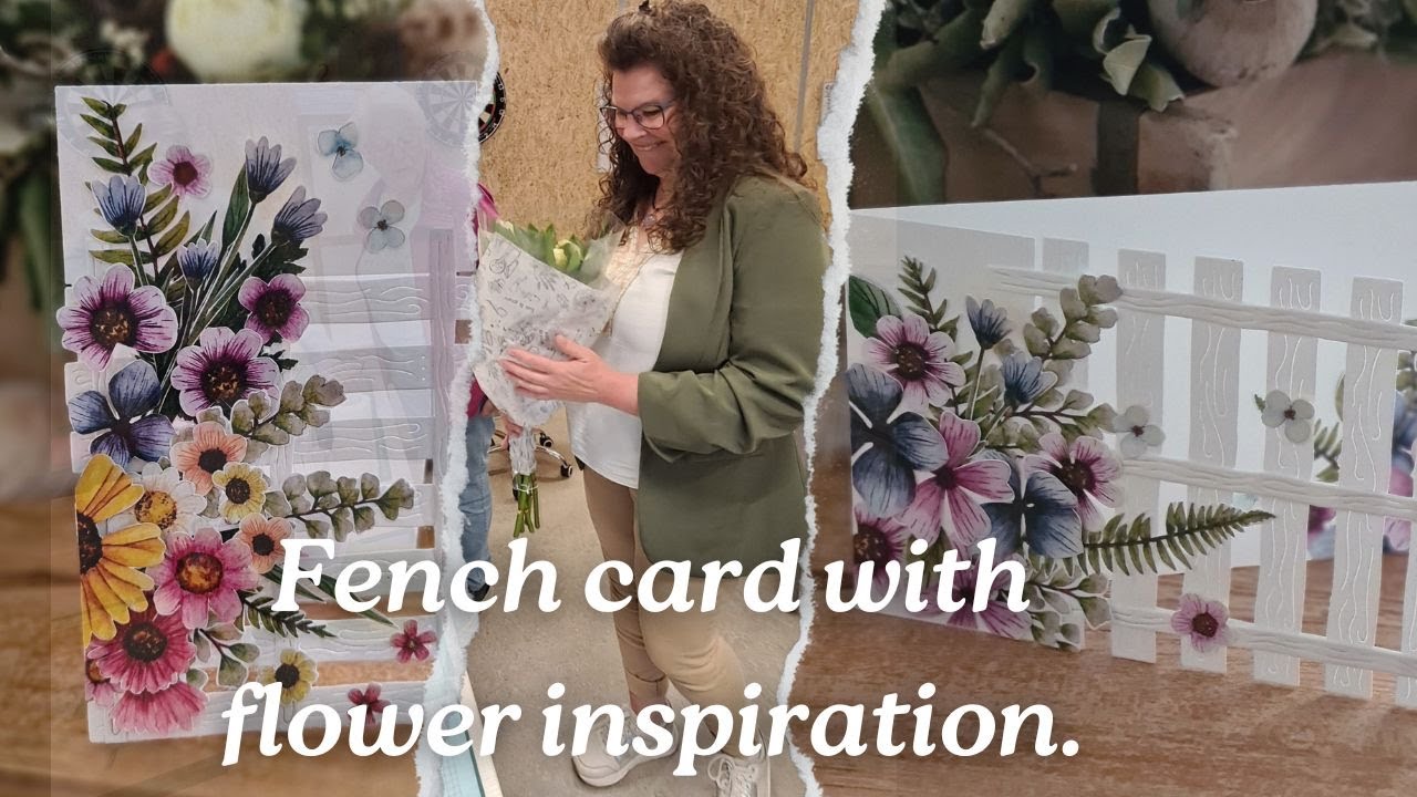 Fench card with flower inspiration in Englisch and inch.