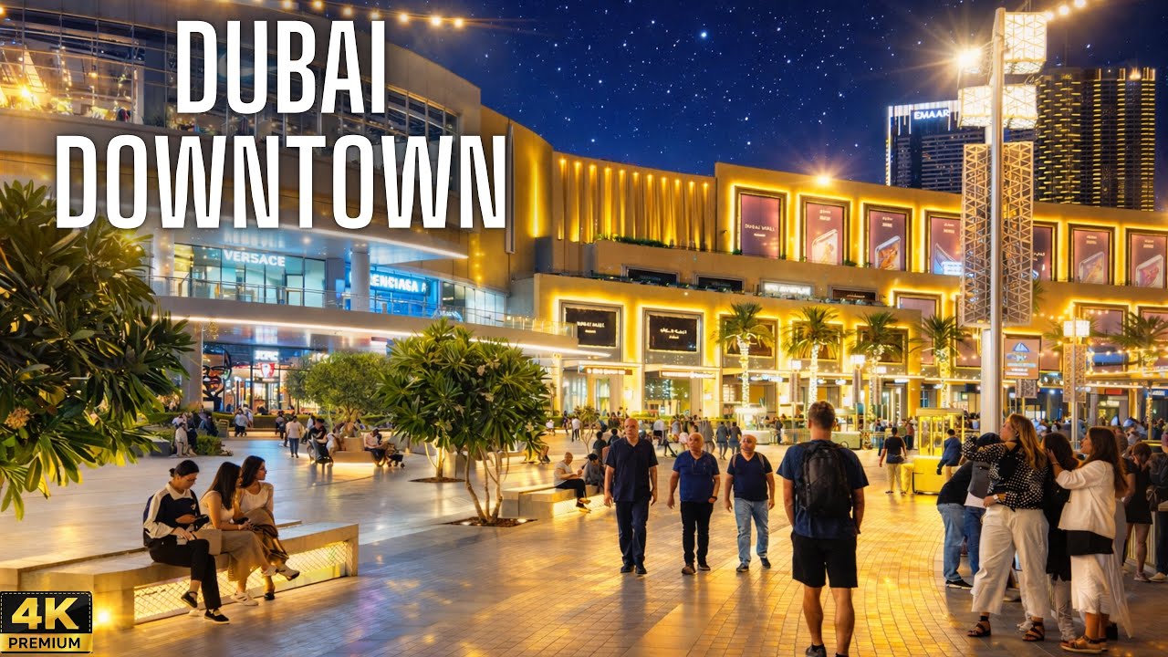 Dubai [4K] The Amazing Dubai Downtown Night Walk | Dubai Mall & Luxury Streets Walking Tour 
