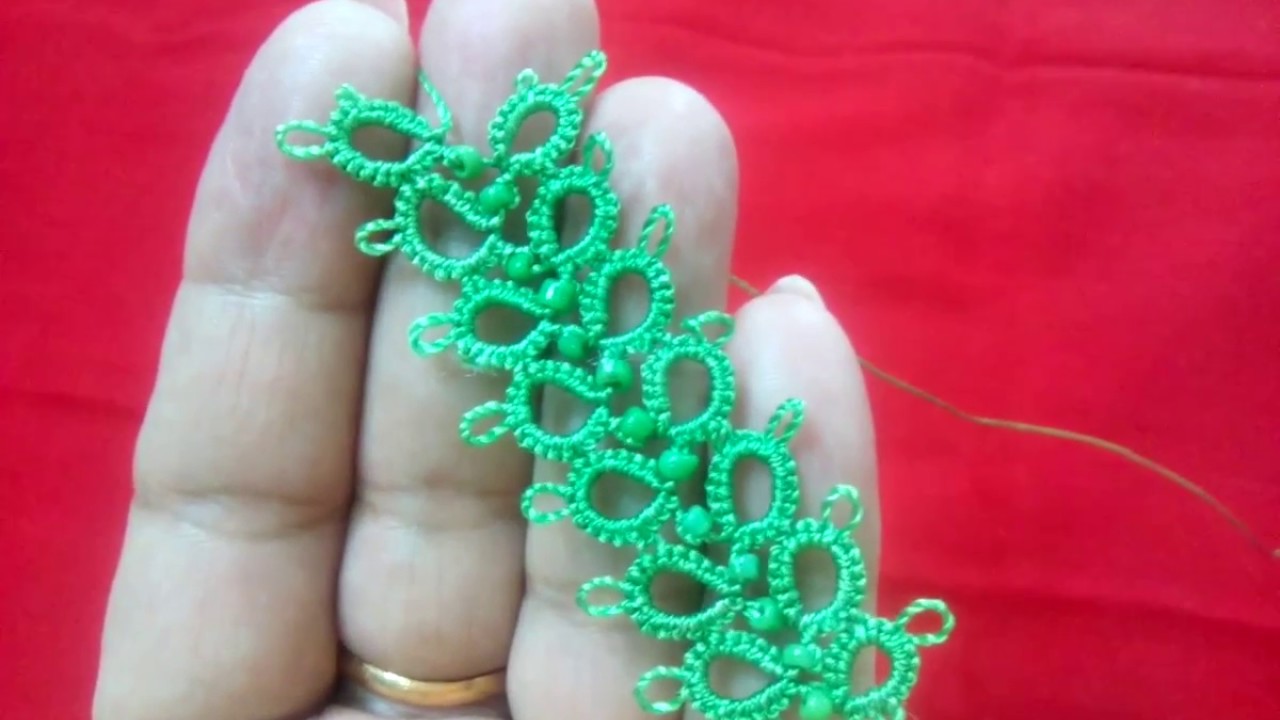 86-Shuttle tatting#Lesson-20,beaded spike lace(Hindi/Urdu)