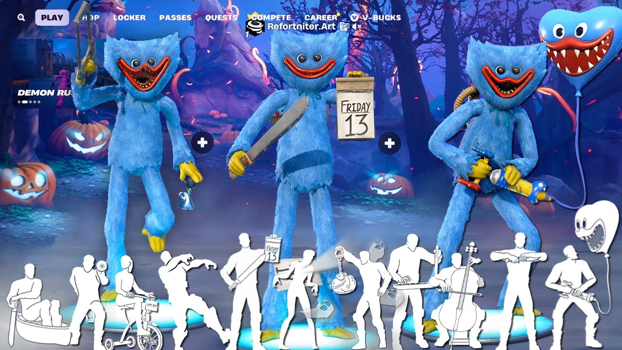 HUGGY WUGGY x ALL HALLOWEEN Emotes — Fortnite x Poppy Playtime