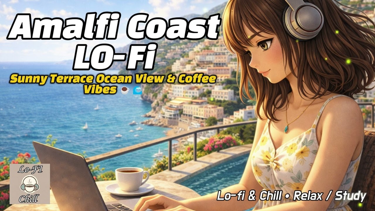 Amalfi Coast Lo-Fi • Sunny Terrace Ocean View & Coffee Vibes ☕🌊#lofi #lofi2026 #lofihiphop #music