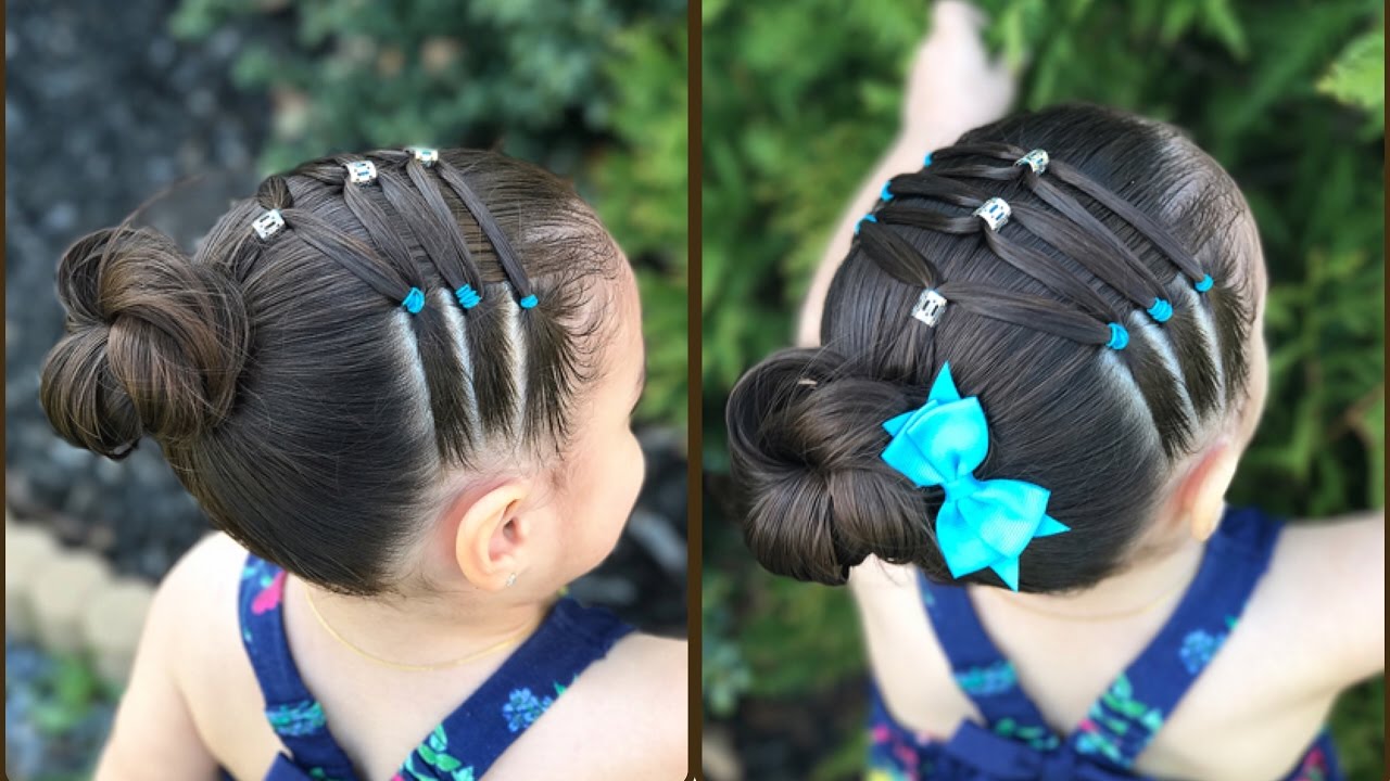 Peinado para niñas con ligas cruzadas|peinados faciles y rapidos de hacer para  niñas|LPH