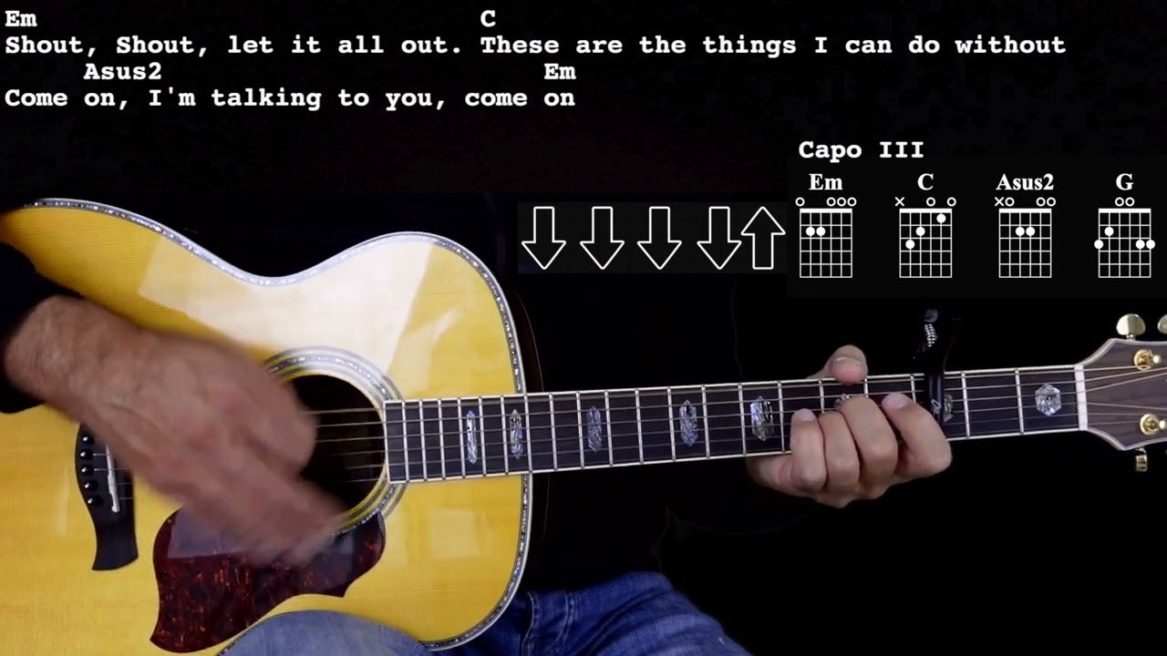 Tears For Fears - Shout - Easy 80's Beginner Acoustic Guitar Chords and Lyrics