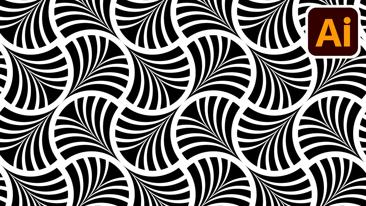 Pattern design | Black and white | Adobe illustrator tutorials | 001