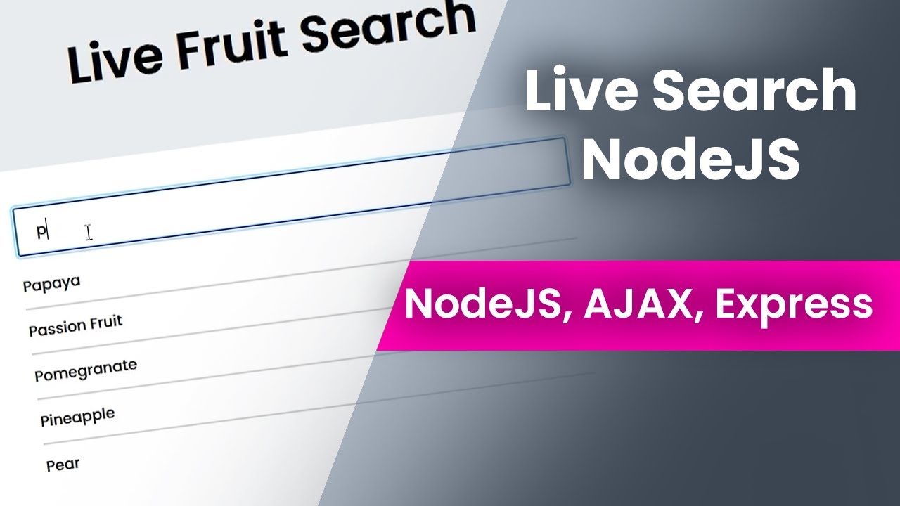 AJAX Live Data Search Using Nodejs MongoDB Express