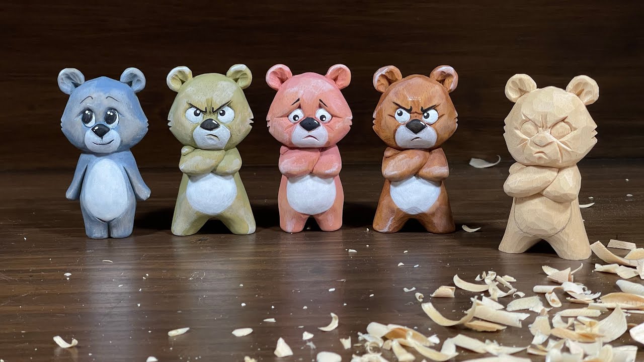 화난 곰돌이 조각하기 Carve a Angry Little Bear