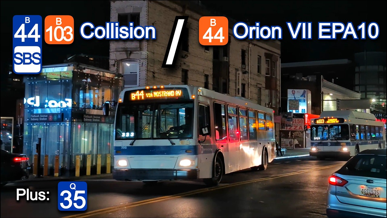 MTA & NYCT Bus: B103 & B44 SBS Collison + Orion VII EPA10 on B44 Local & More @ Nostrand Ave & Ave H