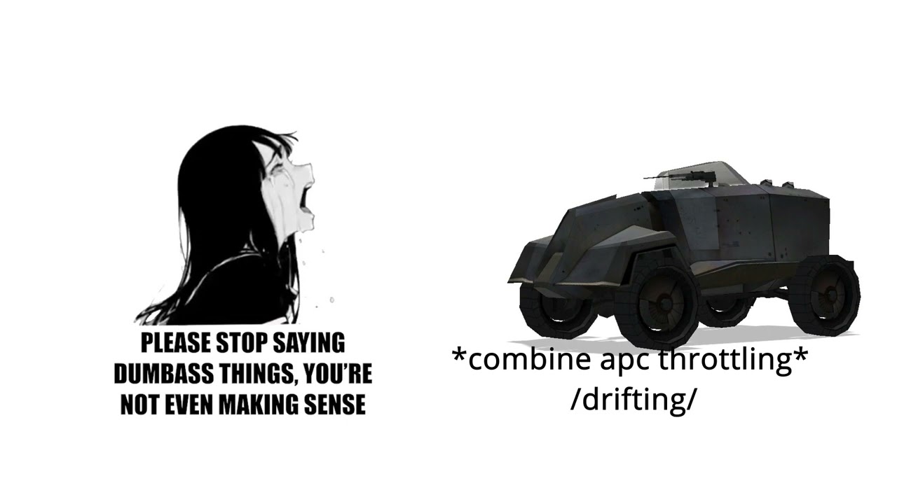 Please stop saying dumbass things, you're not even making sense! - Combine APC