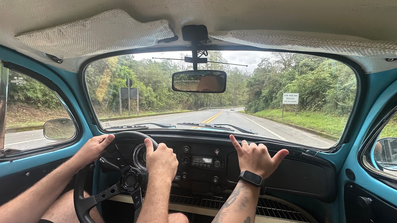 Fusca 1600 Subindo a Serra de Ubatuba