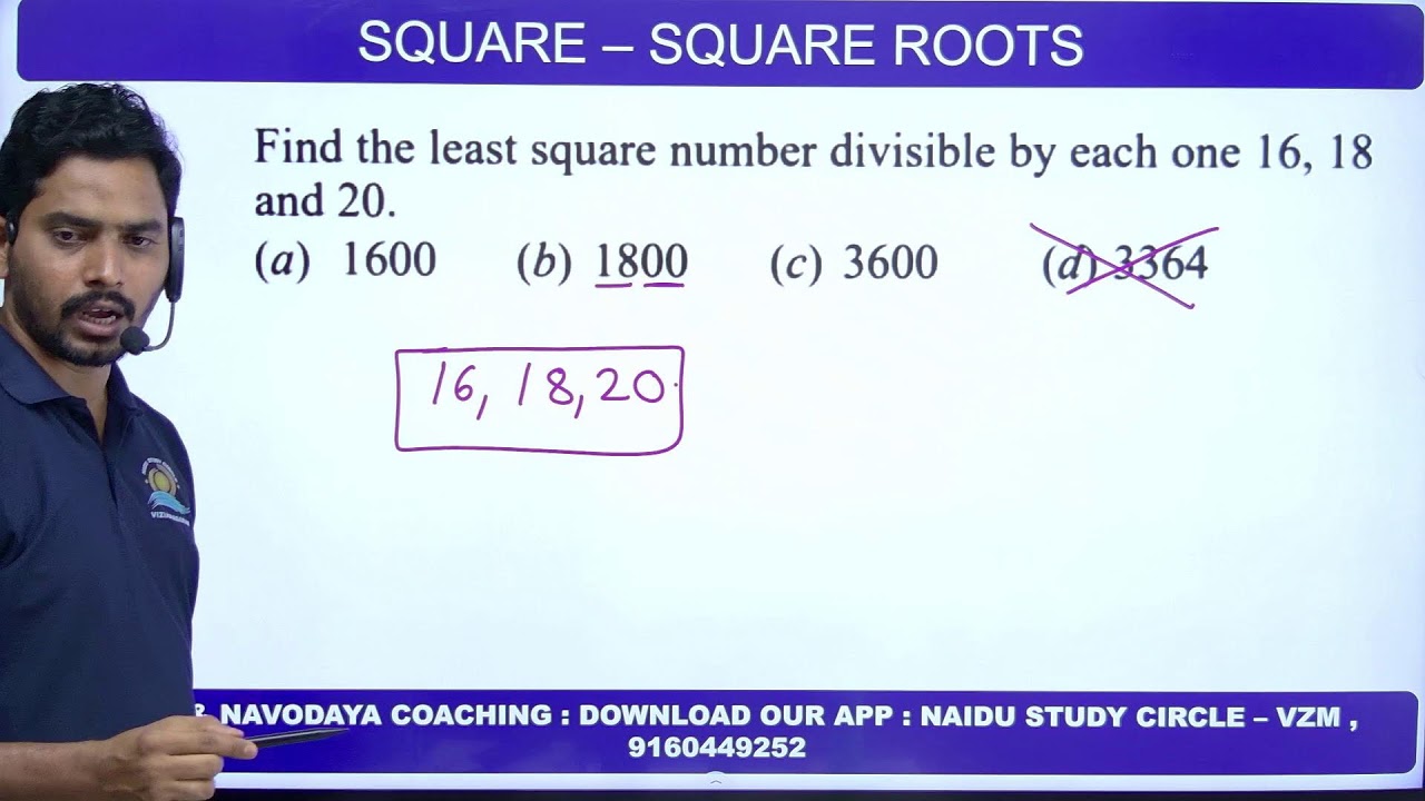 9TH CLASS NAVODAYA || MATHEMATICS || SQUARE - SQUARE ROOTS || JNV SET - 2026-27