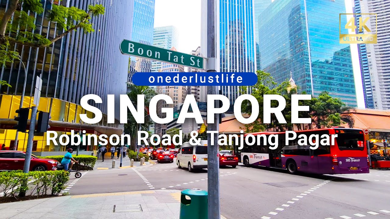 Singapore CBD Robinson Road Walking Tour (4K UHD)