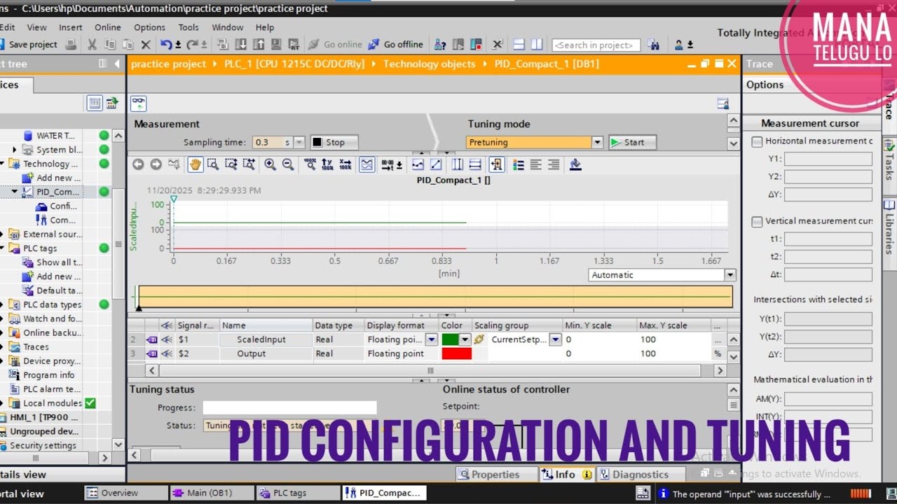 CONFIGURATION AND TUNING OF AN PID CONTROLLER IN PLC PROGRAMMING 