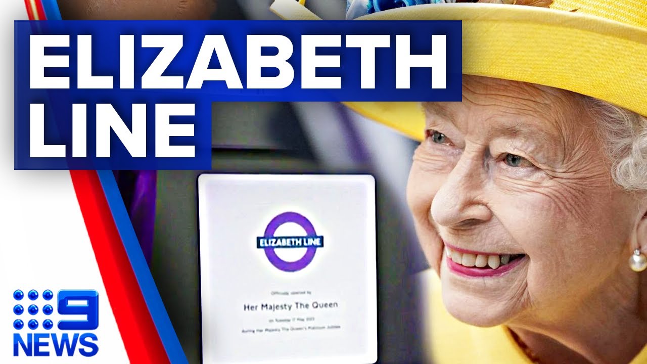 A beaming Queen Elizabeth II at opening of London Tube line in her honour | 9 News Australia