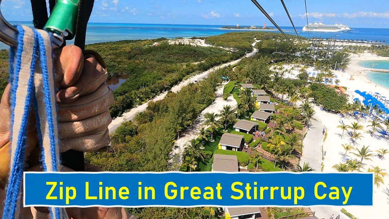 Jaw-Dropping Views: Helmet Cam Zip Line at Great Stirrup Cay!