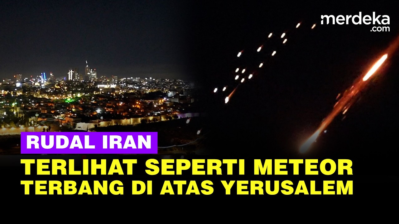 Penampakan Rudal Iran Terlihat Seperti Meteor, Terbang di Atas Yerusalem