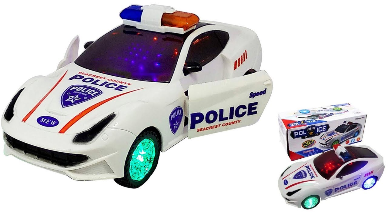 Review Police Car Toy With Light & Music !! Unboxing & Testing !! TOY WORLD