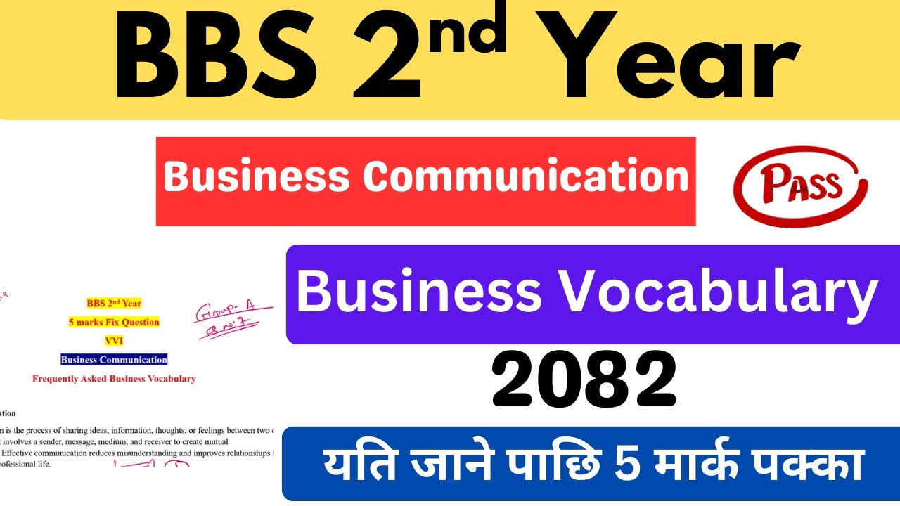 5 Marks Business Vocabulary bbs 2nd year || bbs 2nd year business communication model question 2082