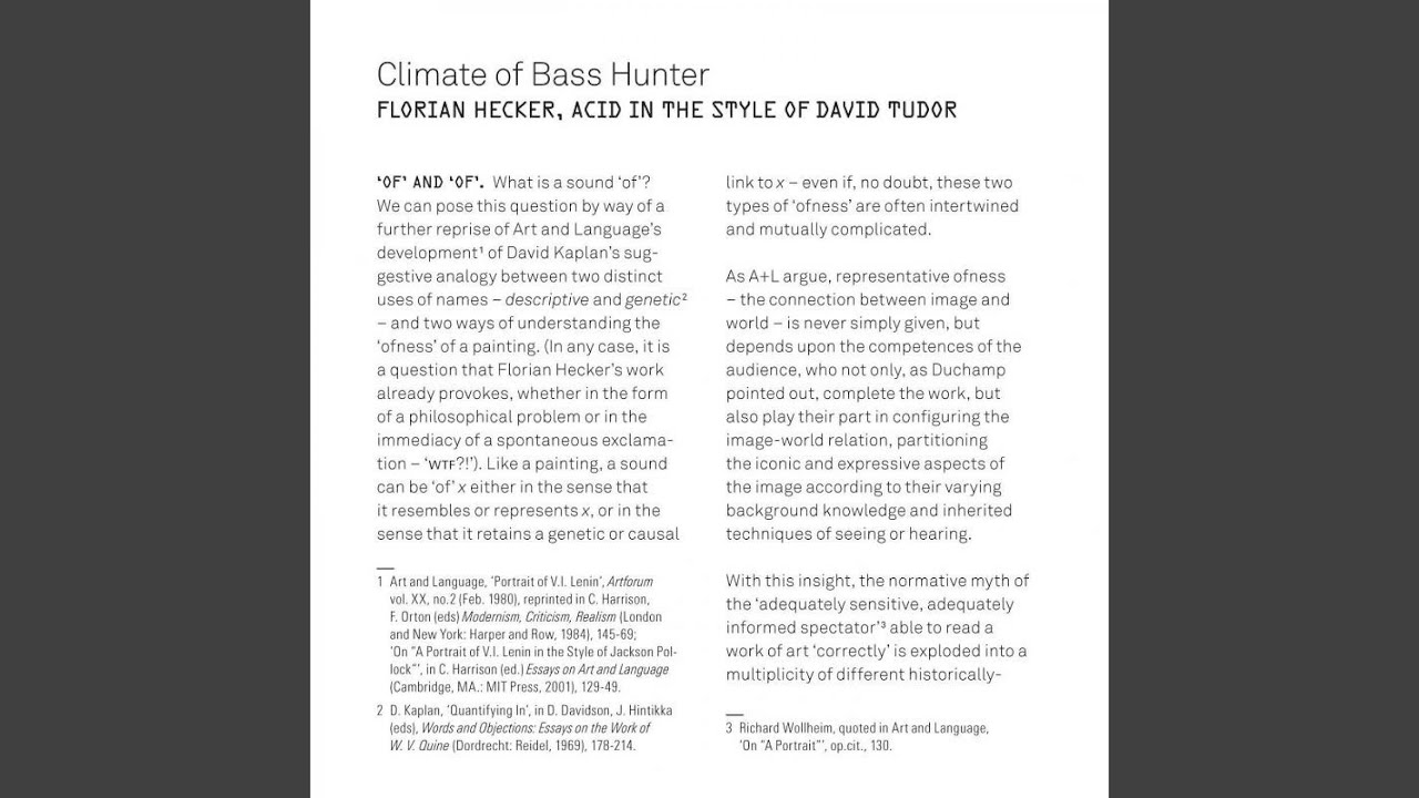 Acid In The Style Of David Tudor (I)