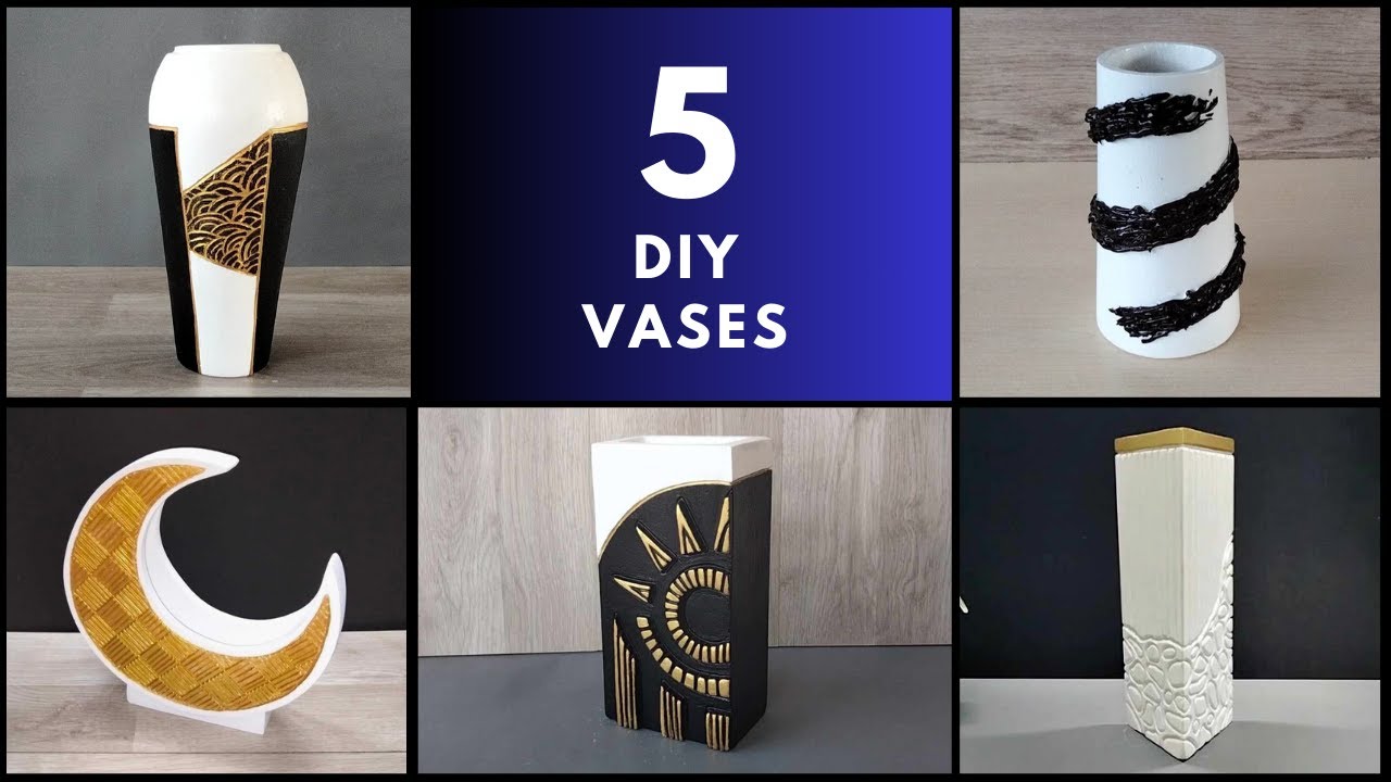 5 DIY flower vase making ideas. 5 Decorative vase making ideas