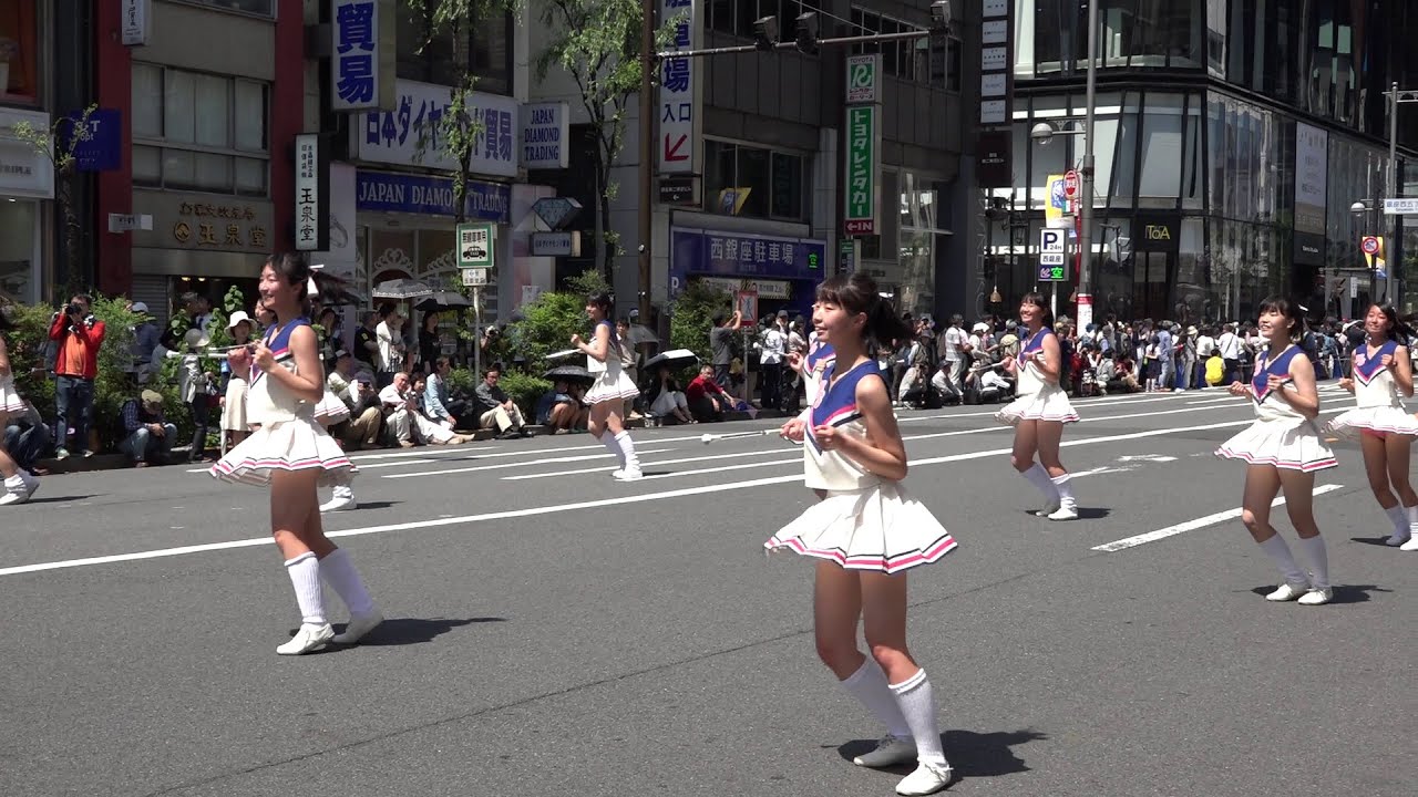 銀座柳まつり2016 ゴールデンパレード 日本大学櫻丘高等学校吹奏楽部・バトントワラー部