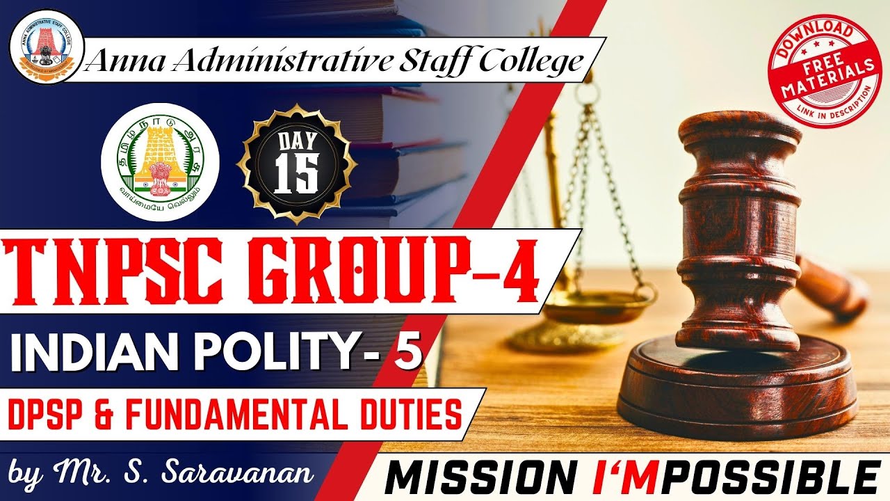 MISSION I'MPOSSIBLE | Day 15 | DPSP & Fundamental Duties | Indian Polity 5 | Mr. S. Saravanan