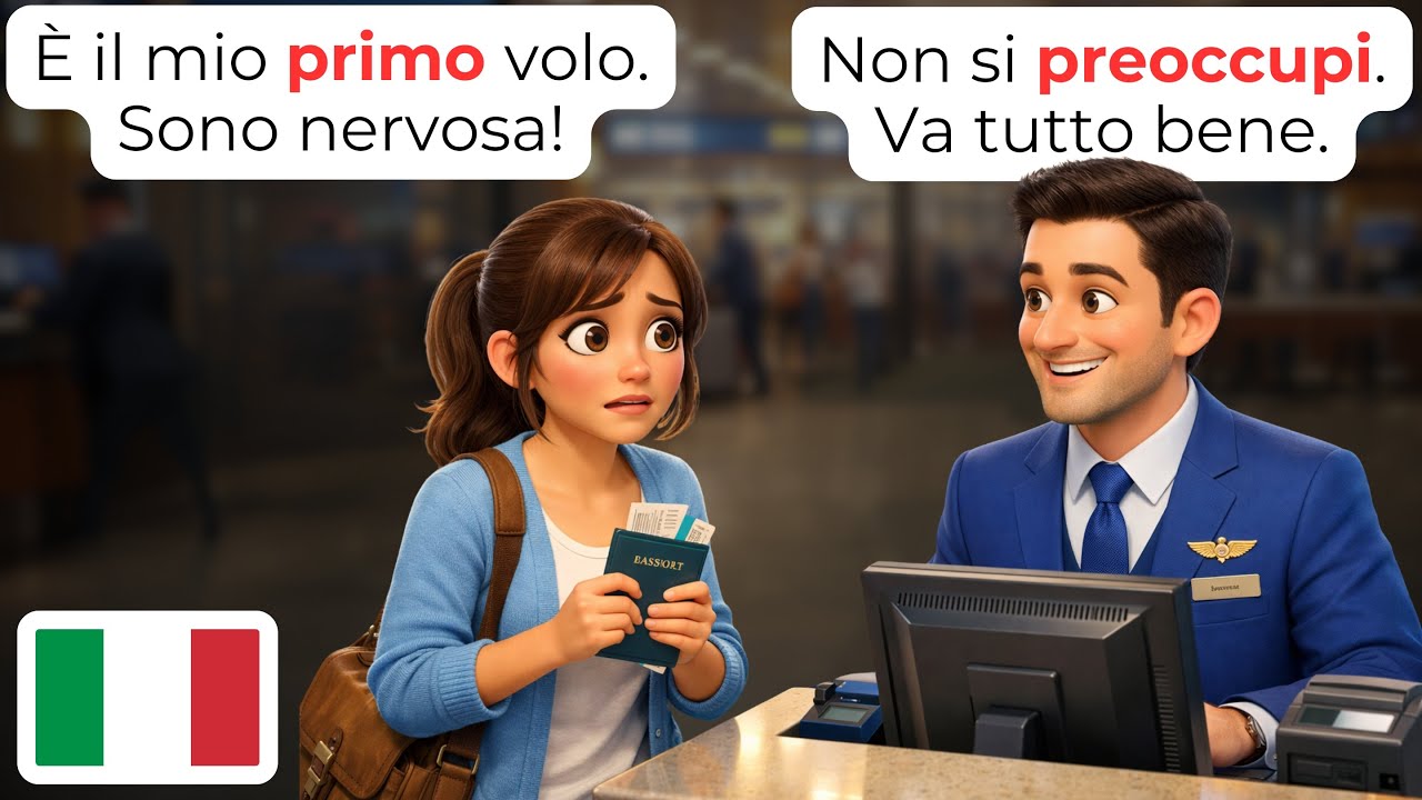 🇮🇹 Learn Italian in 23 Minutes: 50+ Airport Phrases You Need | A1-A2