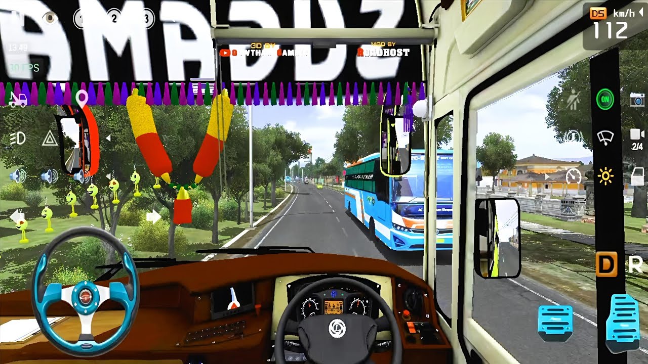 Sugama Premium Coach Mod in BUSSID | Picking Up Passengers + Smooth Driving