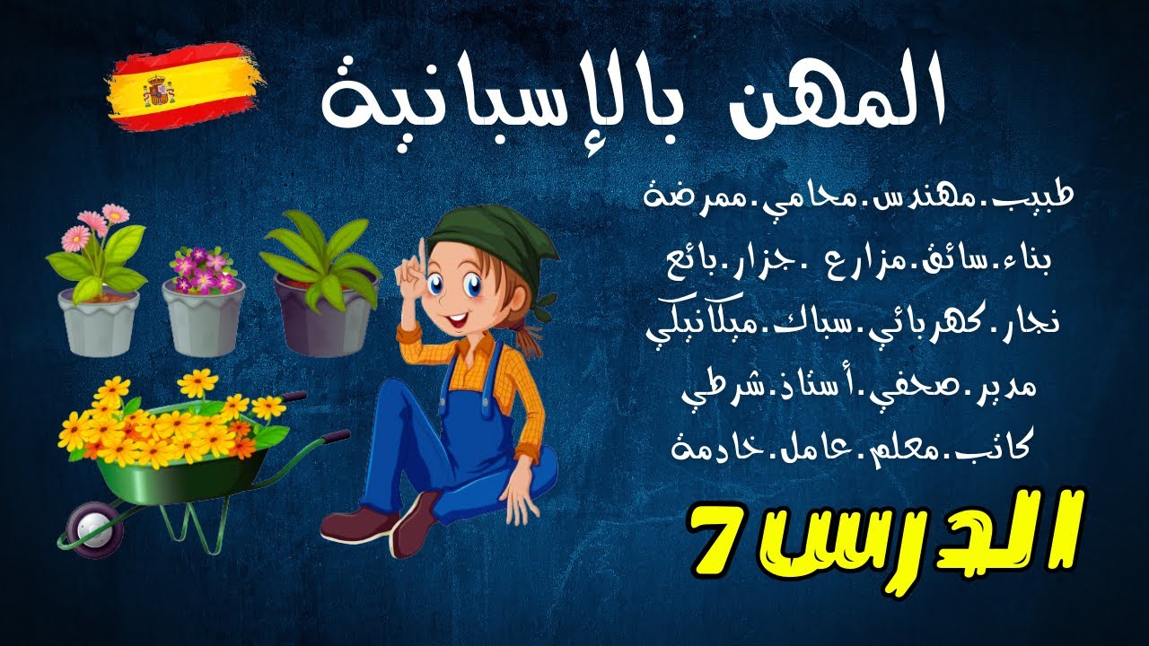تعلم المهن باللغة الإسبانية, الدرس السابع (7), مفرداتt