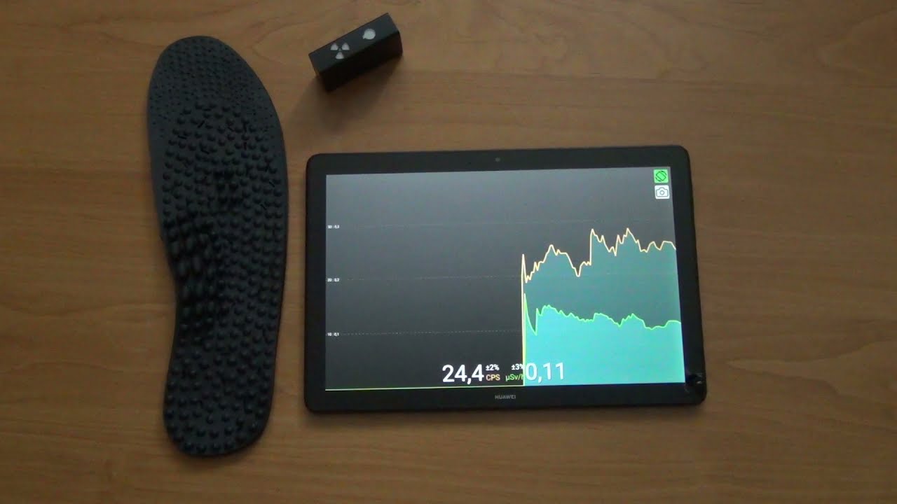 Measurement radioactive insoles and Gamma Spectrum (Dosimeter Geiger Counters)