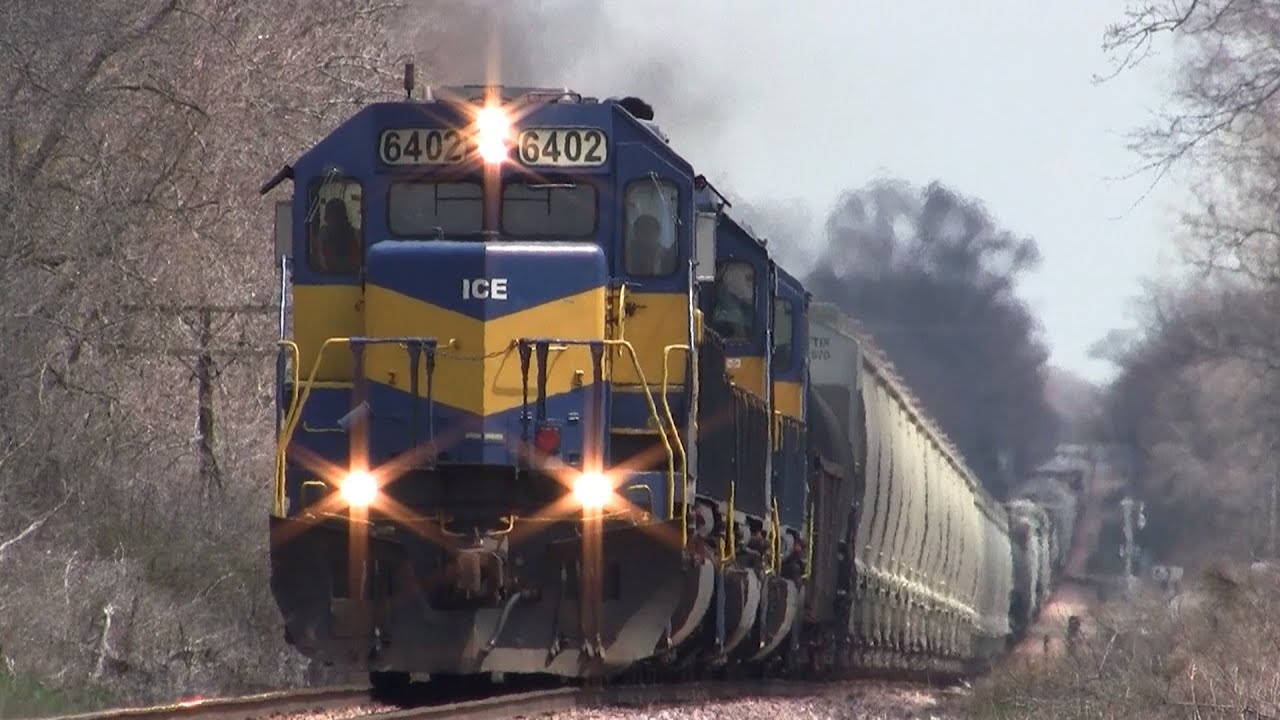 IC&E 6402 West (Three EMD SD40-2) on 4-24-2013
