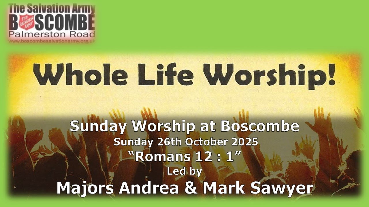 Sunday Worship at Boscombe - Sunday 26th October 2025