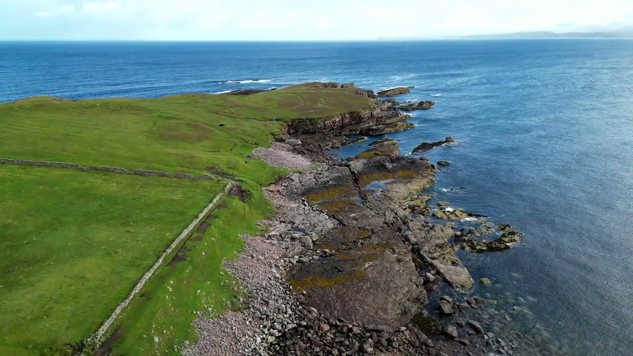 Culkein beach north west scotland 4k drone