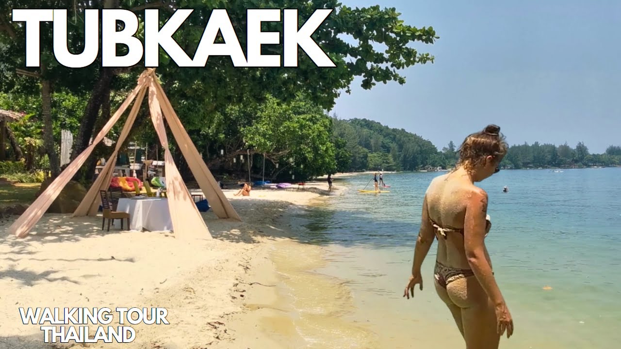 ☀️Marvel at Tubkaek Beach on a Relaxing Walking Tour | With Captions! | Krabi | Thailand 60fps