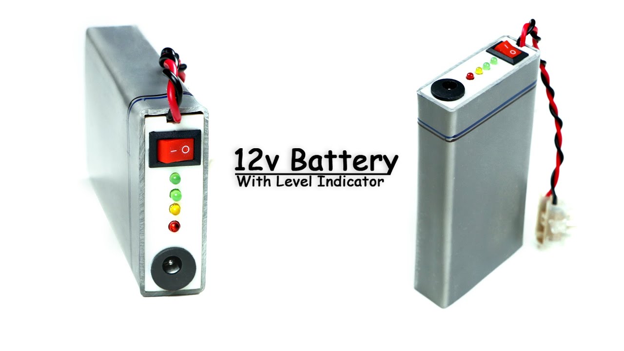 How To Make 12v Rechargeable Battery With Battery Level Indicator From PVC Pipe