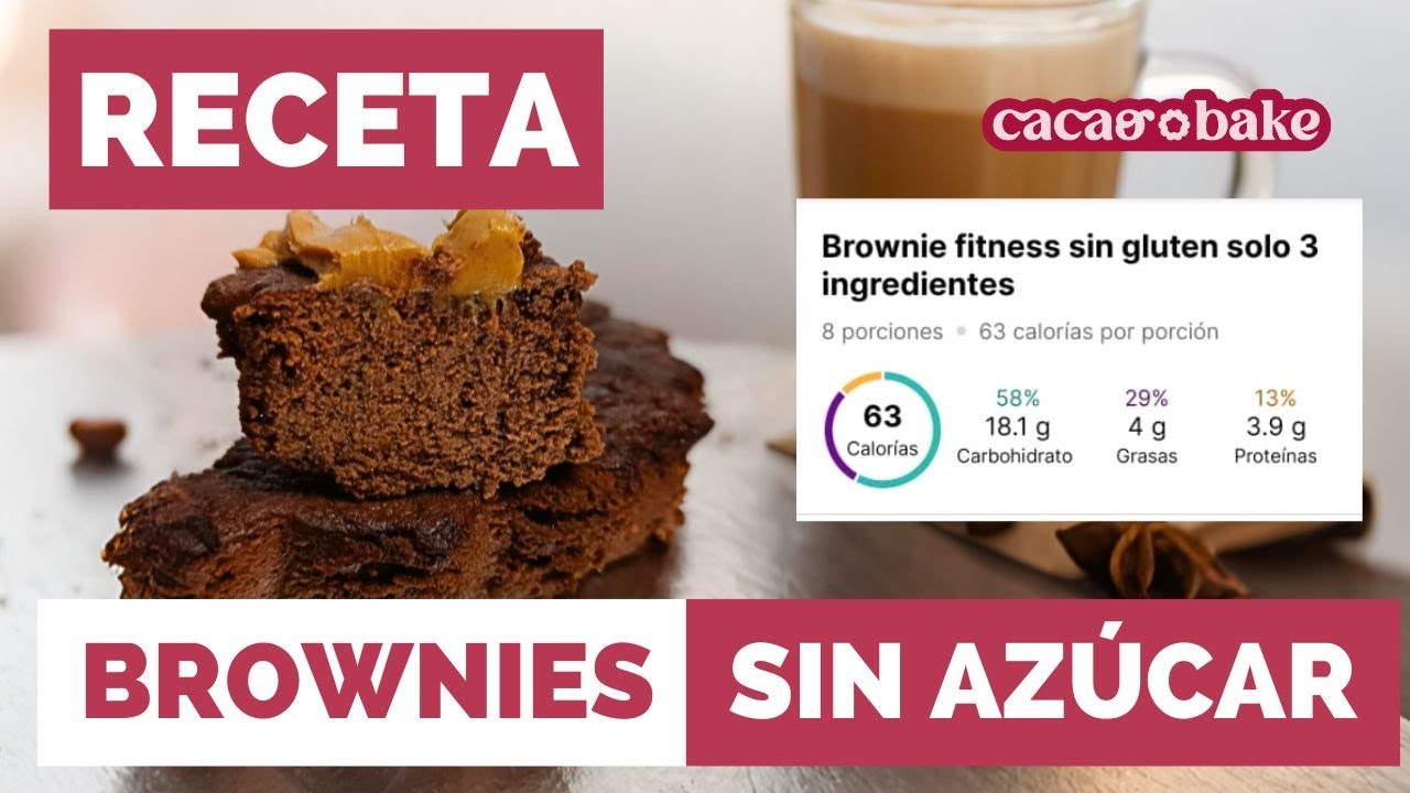 Brownie con solo 3 ingredientes/FITNESS/ SIN GLUTEN/ SIN AZUCAR/ SIN ACEITE/ BAJO EN CALORIAS