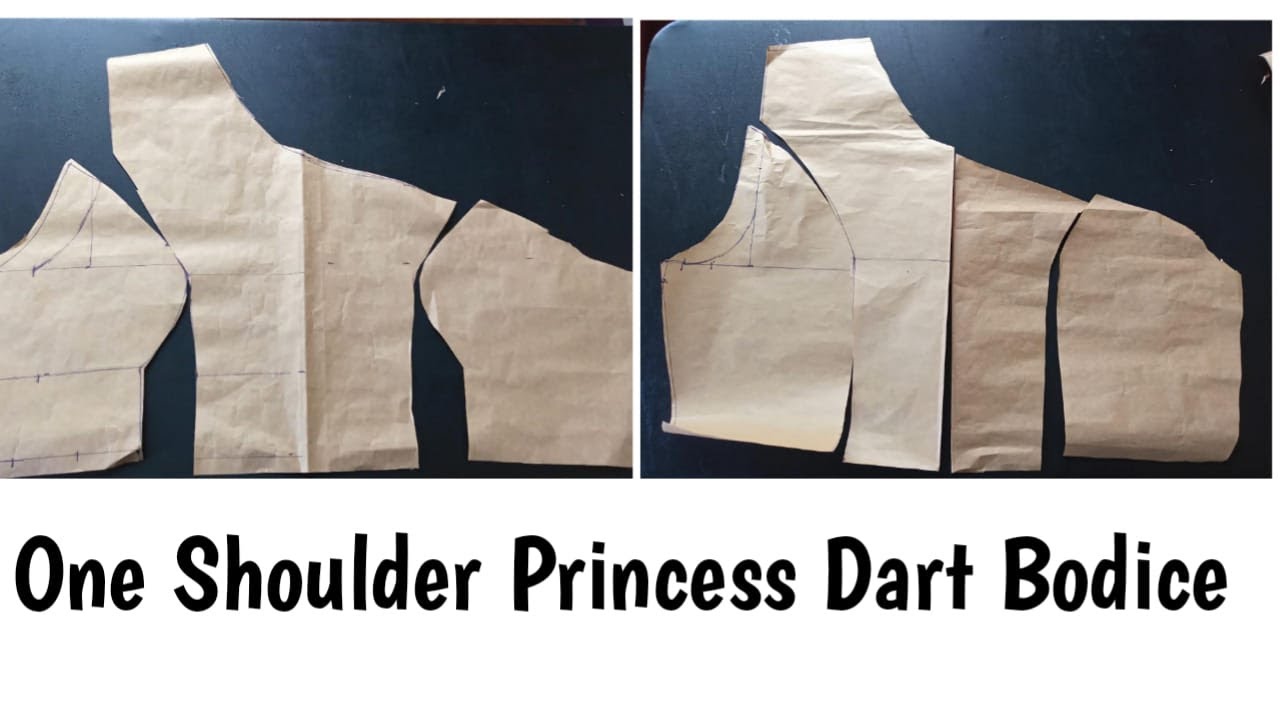 ONE SHOULDER PRINCESS DART BODICE. mono strap princess dart bodice tutorial
