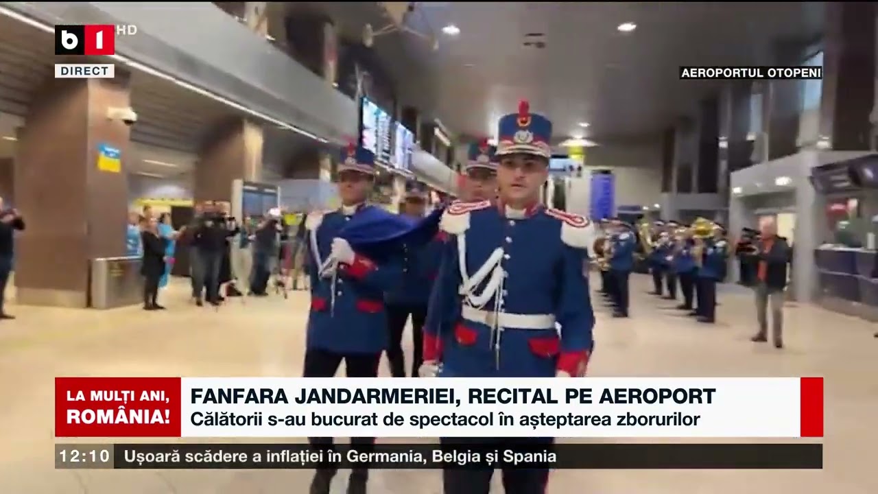FANFARA JANDARMERIEI, RECITAL PE AEROPORT_Știri B1_1 dec 2022