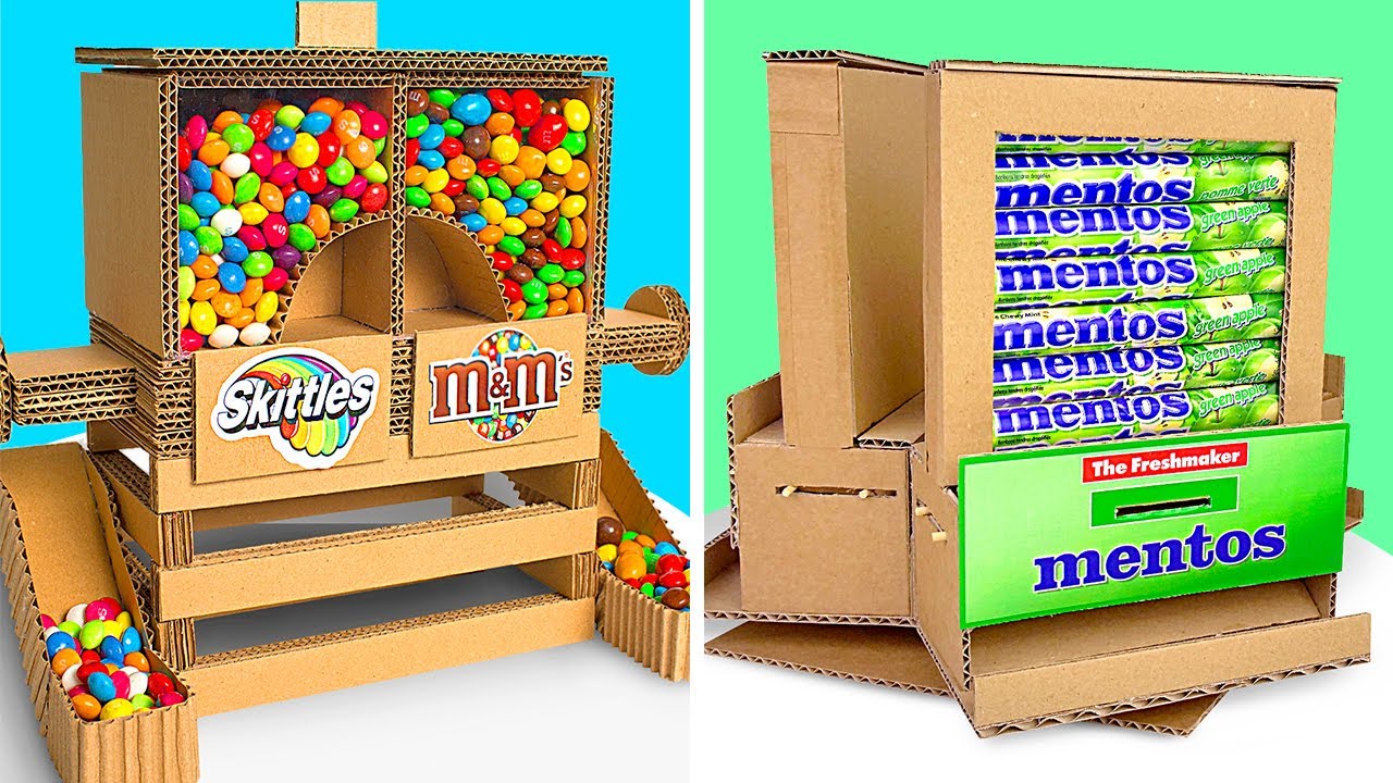 2 Amazing Candy Dispensers from Cardboard || Easy And Fun Candy Storage Devices