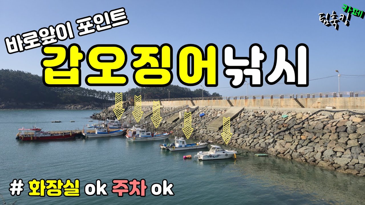 주차하고 편하게 낚시할수있는 태안 갑오징어포인트  편의시설이 바로앞에 있어요